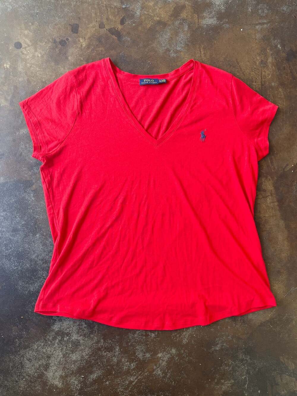 Polo Ralph Lauren Red V-Neck Short Sleeve T-Shirt Women's XL